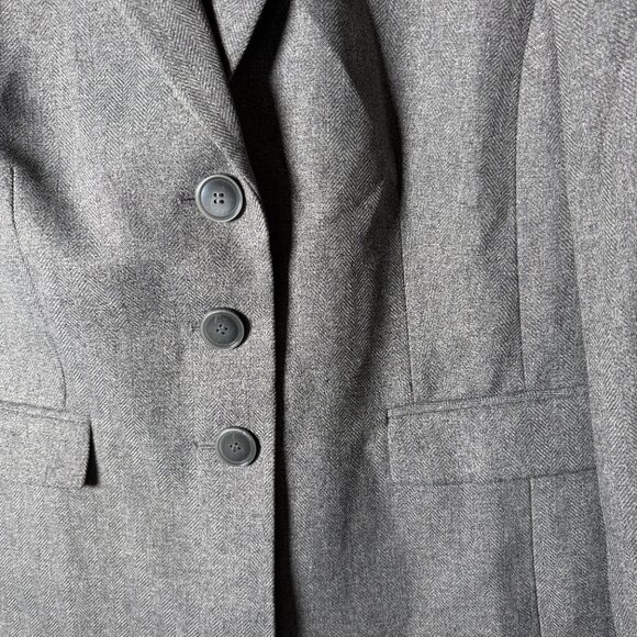 NWT Le Suit Pant Suit Grey Stone Wide Pants 3 Button Blazer Sz 18 - Picture 3 of 14